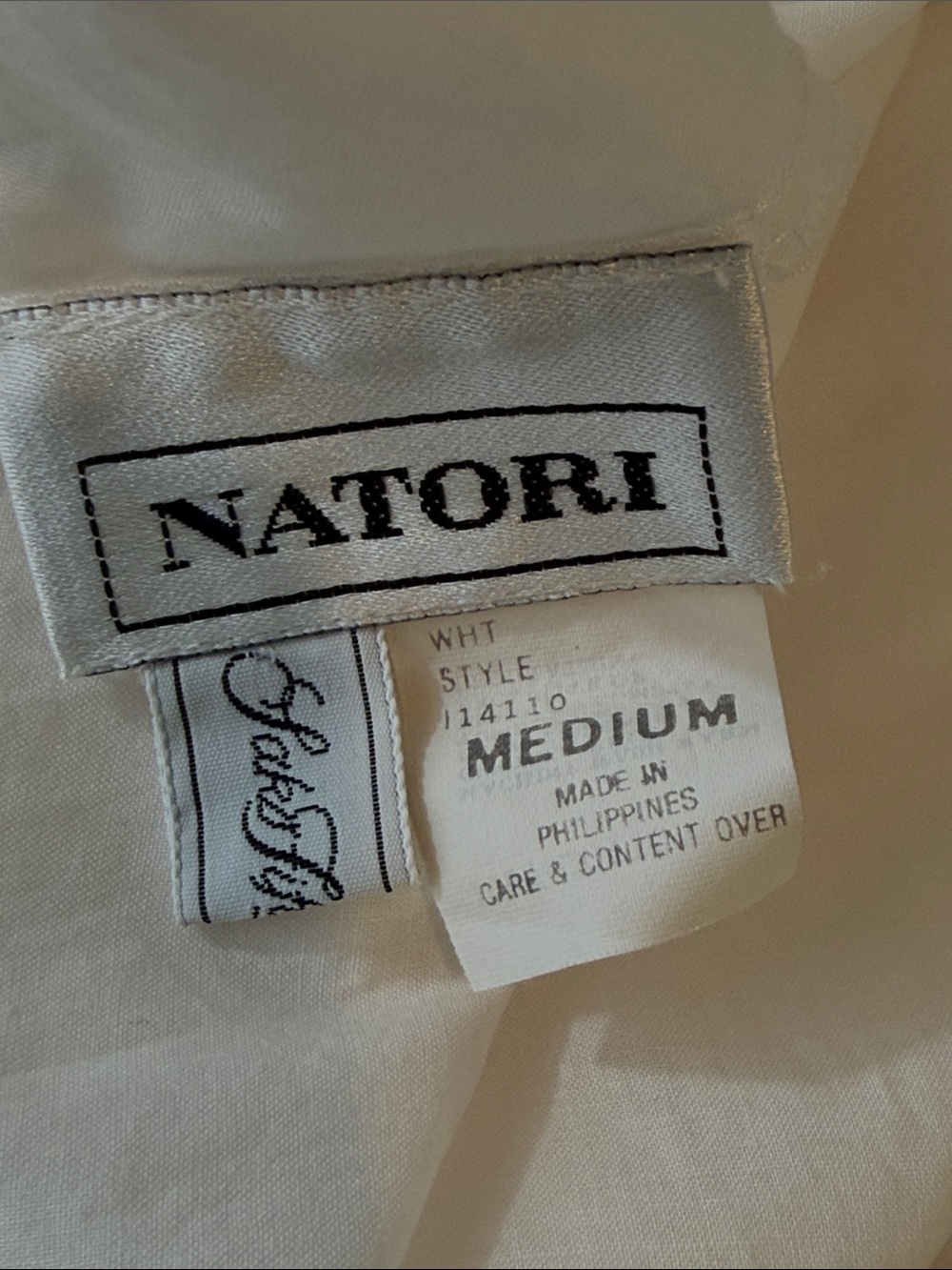 Natori Sacks Fifth Ave Vintage White Long Nightgown Pink Embroidery lace Size M - Picture 3 of 8